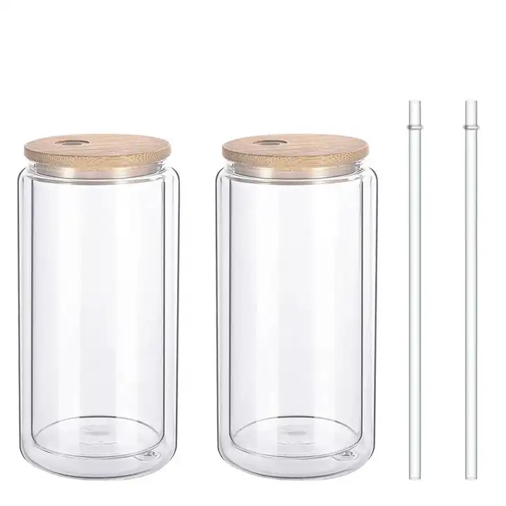 Usa 16oz Snow Globe Cup Glass Can Pre-Drilled Custom 12/16/20oz Double Walled Sublimation Christmas Snow Globe Tumbler with Hole