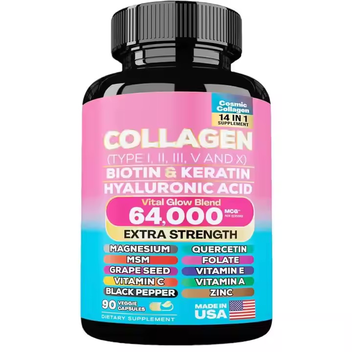 Collagen Biotin Keratin Hyaluronic Acid capsules Vital Glow Blend