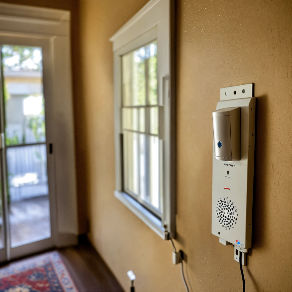 A wide shot of a home security system. The system .jpg