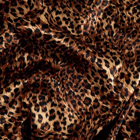 Factory price free sample charmeuse satin-fabrics Custom leopard print polyester silk satin fabric for nightdress