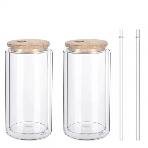 Usa 16oz Snow Globe Cup Glass Can Pre-Drilled Custom 12/16/20oz Double Walled Sublimation Christmas Snow Globe Tumbler with Hole