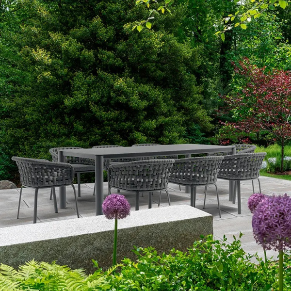 Tctd Barros Modern Furniture Aluminum Garden Rope Restaurant Outdoor Dining Chair